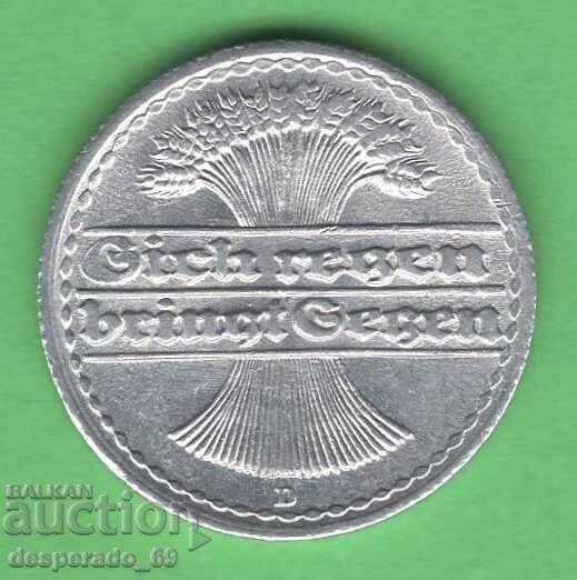 (¯`'•.¸ 50 Pfennig 1921D GERMANIA UNC- ¸.•'´¯) cu preț € 1.30 | 2.54 BGN