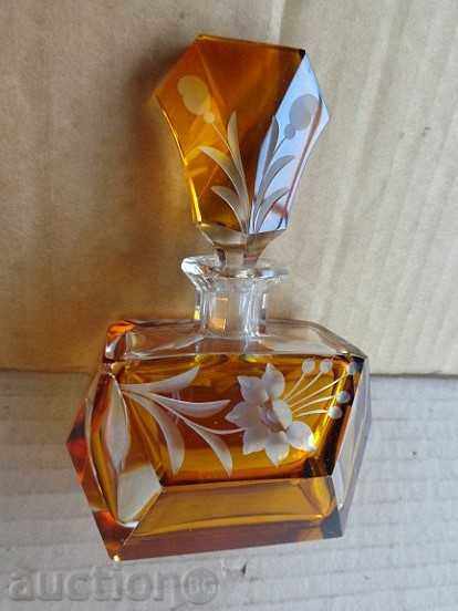 Шише за парфюм, шишенце, бутилка, кристал Бохемия нач ХХ век