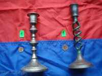 Old candlestick "spiral" and other-white metal.