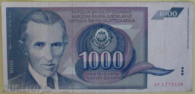 1000 dinars Yugoslavia