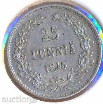 Russian Finnish 25 penny 1915, silver coin