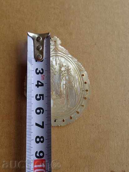 Delivery of Medallion of mother-of-pearl panage from God's tomb, Christmas, cross Delivery of Medallion of mother-of-pearl panage from God's tomb, Christmas, cross