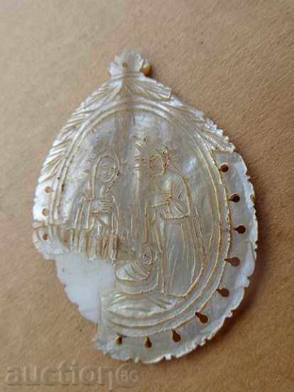 Medallion of mother-of-pearl panage from God's tomb, Christmas, cross - 6 Medallion of mother-of-pearl panage from God's tomb, Christmas, cross - 6