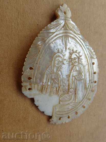 Medallion of mother-of-pearl panage from God's tomb, Christmas, cross - 7 Medallion of mother-of-pearl panage from God's tomb, Christmas, cross - 7