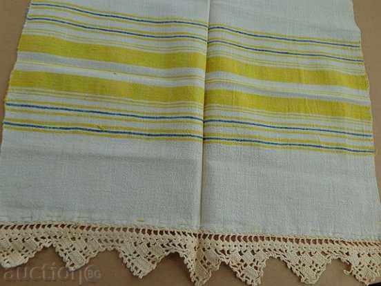 Old fringed cloth with lace, knitting, fringe with embroidery - 5