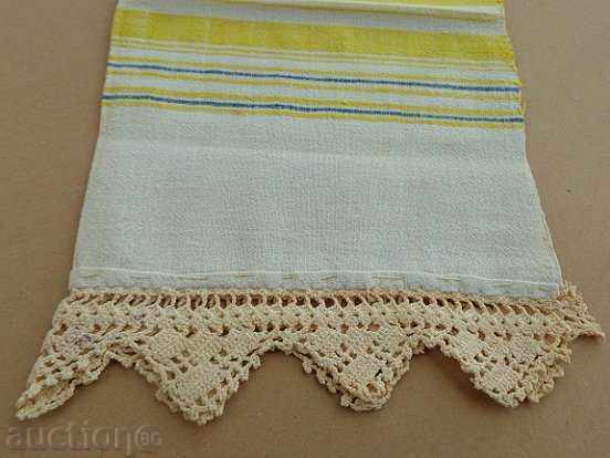 Old fringed cloth with lace, knitting, fringe with embroidery - 6