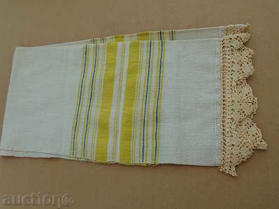 Old fringed cloth with lace, knitting, fringe with embroidery - 7