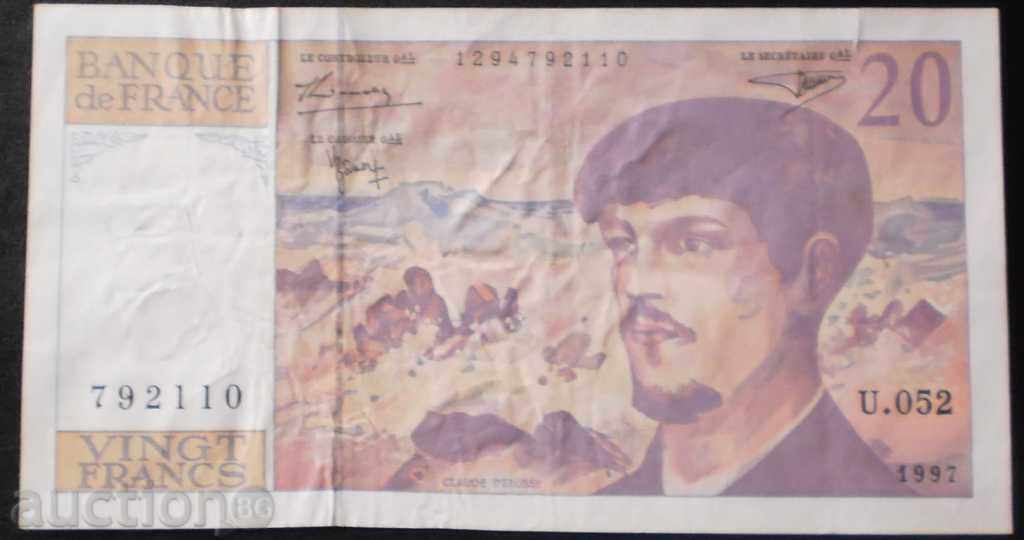 Franța 20 proiect de lege Franca 1997 VF proiect de lege rare