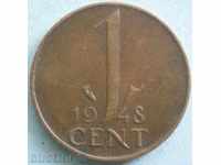 Холандия 1 цент 1948г.
