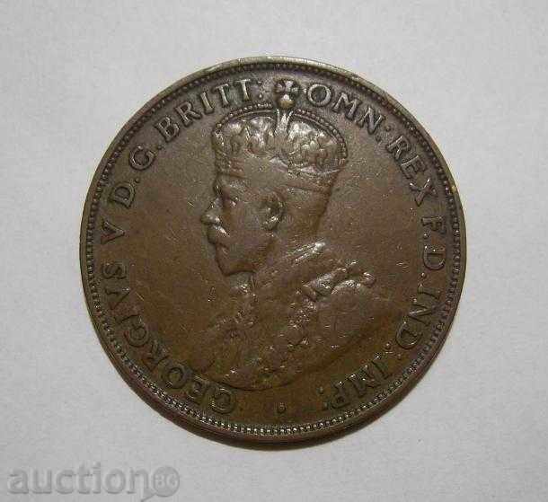 Αυστραλία 1 σεντ 1920 περιέργεια ελάττωμα σπάνιων νομισμάτων με τιμή 40.00 BGN | € 20.45 Αυστραλία 1 σεντ 1920 περιέργεια ελάττωμα σπάνιων νομισμάτων με τιμή 40.00 BGN | € 20.45