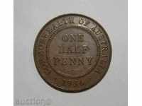 Australia ½ penny 1936 super quality bronze coin