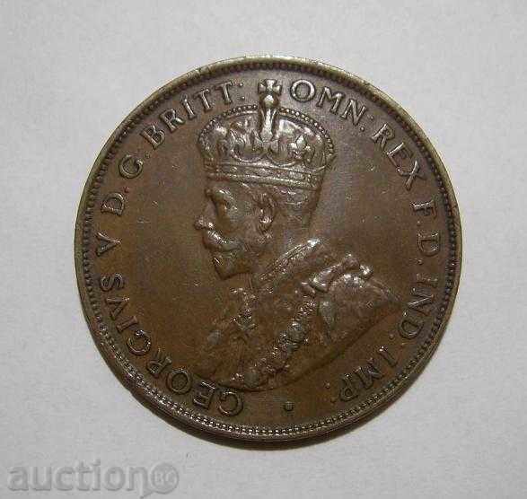 Αυστραλία 1 σεντ 1928 Coin εξαιρετική XF + με τιμή 50.00 BGN | € 25.56