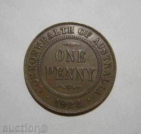 Australia 1 penny 1922 excellent quality coin