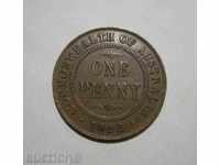 Австралия 1 пени 1922 отлично качество монета