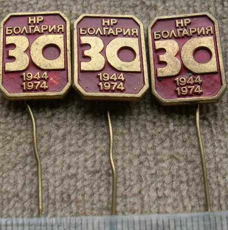 Badges, HP Bulgaria 30 Years Bronze, Enamel, Soc.