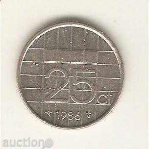 + Netherlands 25 cents 1986