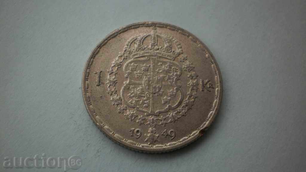Suedia 1 Krona 1949