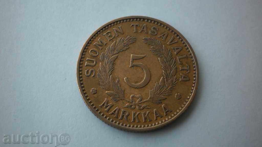 FINLAND 5 MARKKAA 1931 S