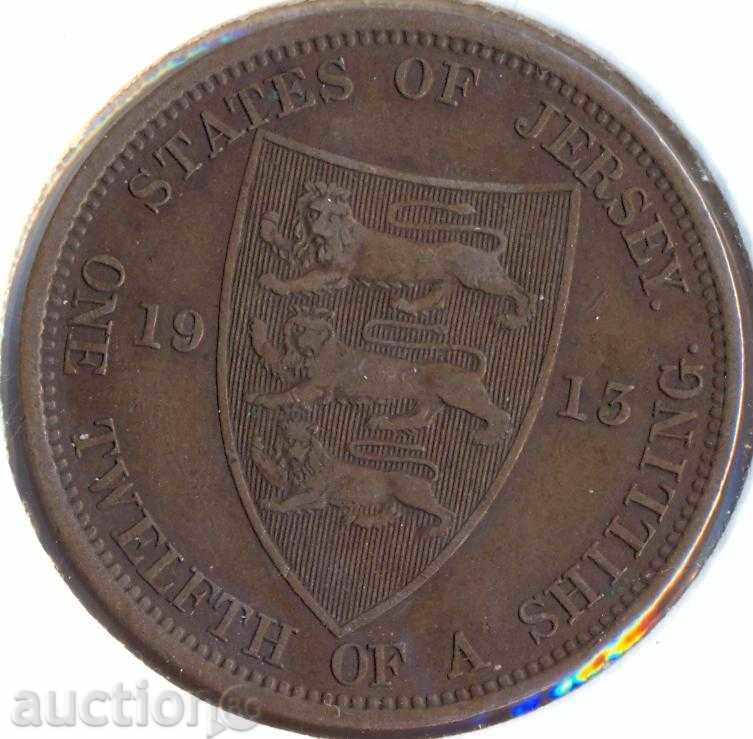 Jersey, Island 1/12 shilling 1913
