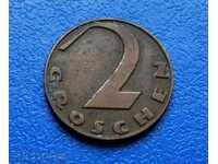 Австрия - 2 гроша 2 Groschen – 1929 г.
