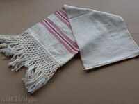 Old fringed cloth with lace, knitting, fringe with embroidery