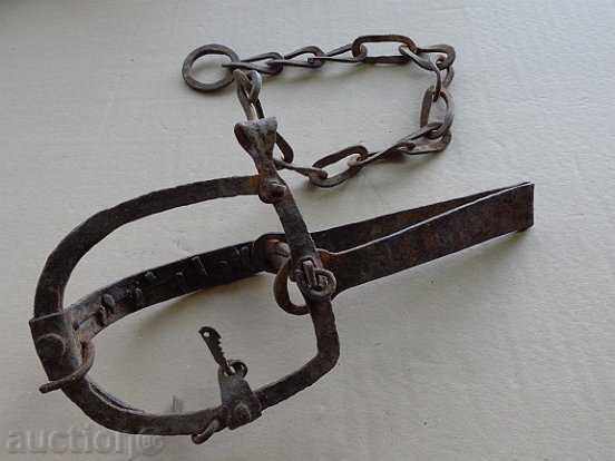 Old forged trap with chain, wrought iron with price 69.00 BGN | € 35.28 Old forged trap with chain, wrought iron with price 69.00 BGN | € 35.28