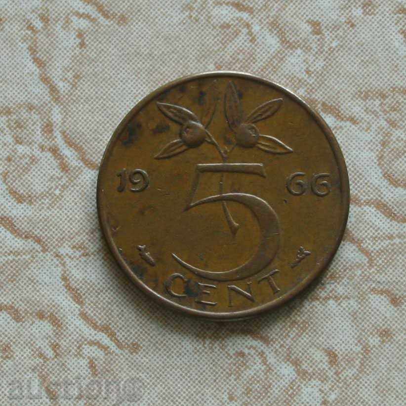 5 цента 1966  Холандия