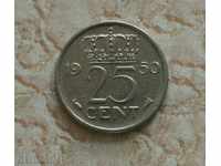25 cents 1950 Netherlands