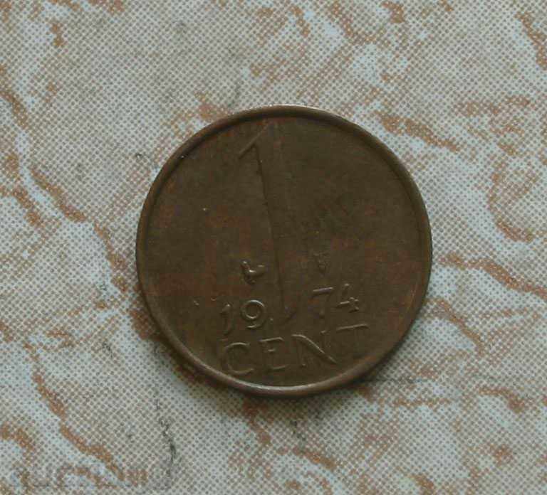 1 цент 1974 Холандия