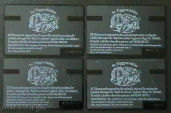 Lot of 4 phone cards, United Kingdom with price 6.00 BGN | € 3.07