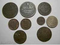 Италия отличен лот 9 монети 1796 до 1924