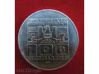 100 шилинга Австрия сребро 1976 г.