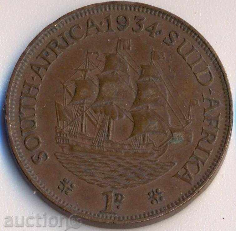South Africa 1 penny 1934 year