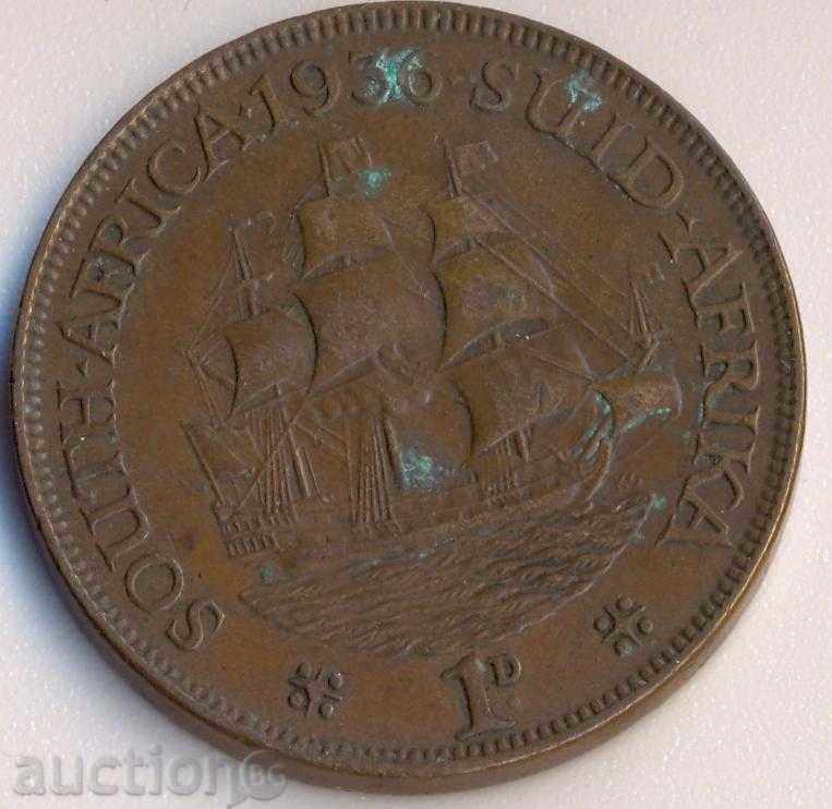 South Africa 1 penny 1936 year