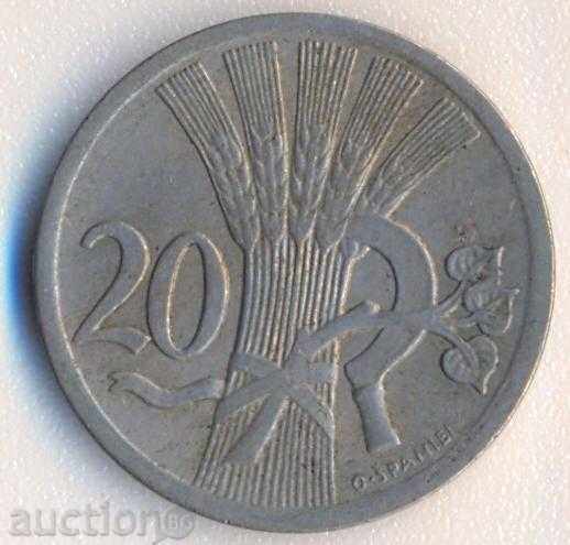 Чехословакия 20 халера 1938 година