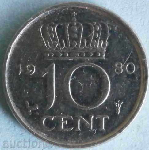 Холандия 10 цента 1980г.