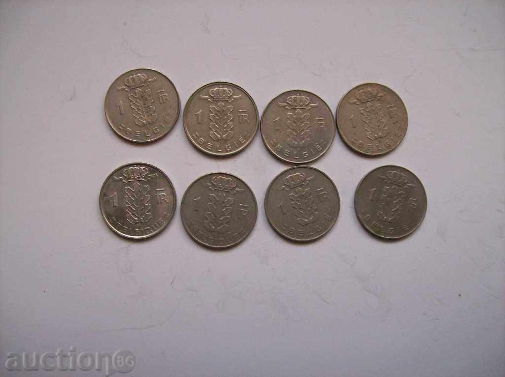 Παρτίδα 1 φράγκο νομίσματα Βέλγιο