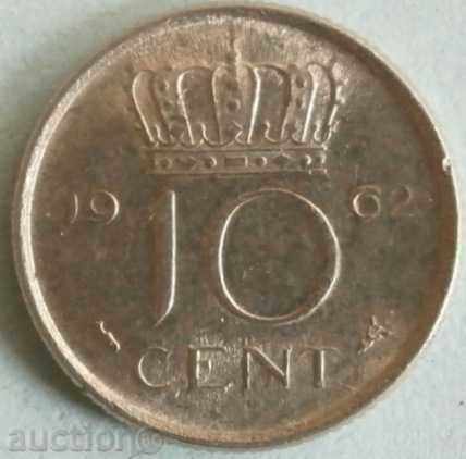 Olanda 10 cenți 1962.