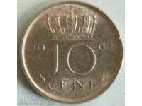 Netherlands 10 cent 1962