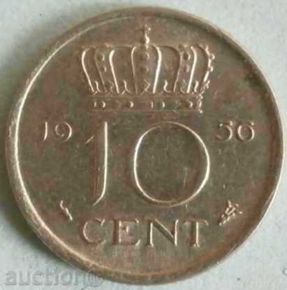 Холандия 10 цента 1956г.