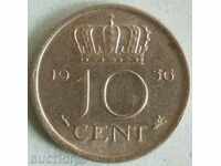 Olanda 10 cenți 1956.