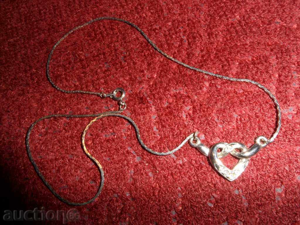 COLOR with pendant heart 40 cm, hang3 / 1,5 cm