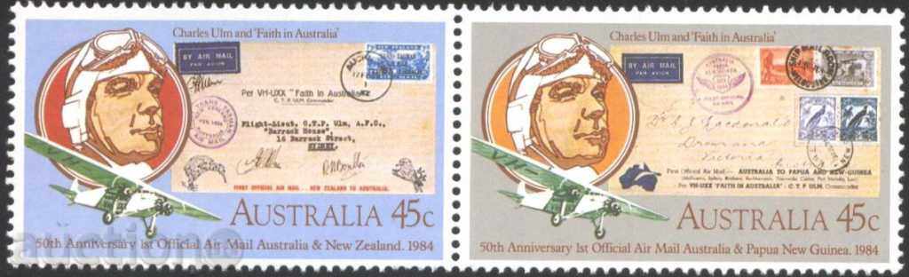 Clean stamps Aviation, Airmail, Airplanes 1984 from Australia Clean stamps Aviation, Airmail, Airplanes 1984 from Australia