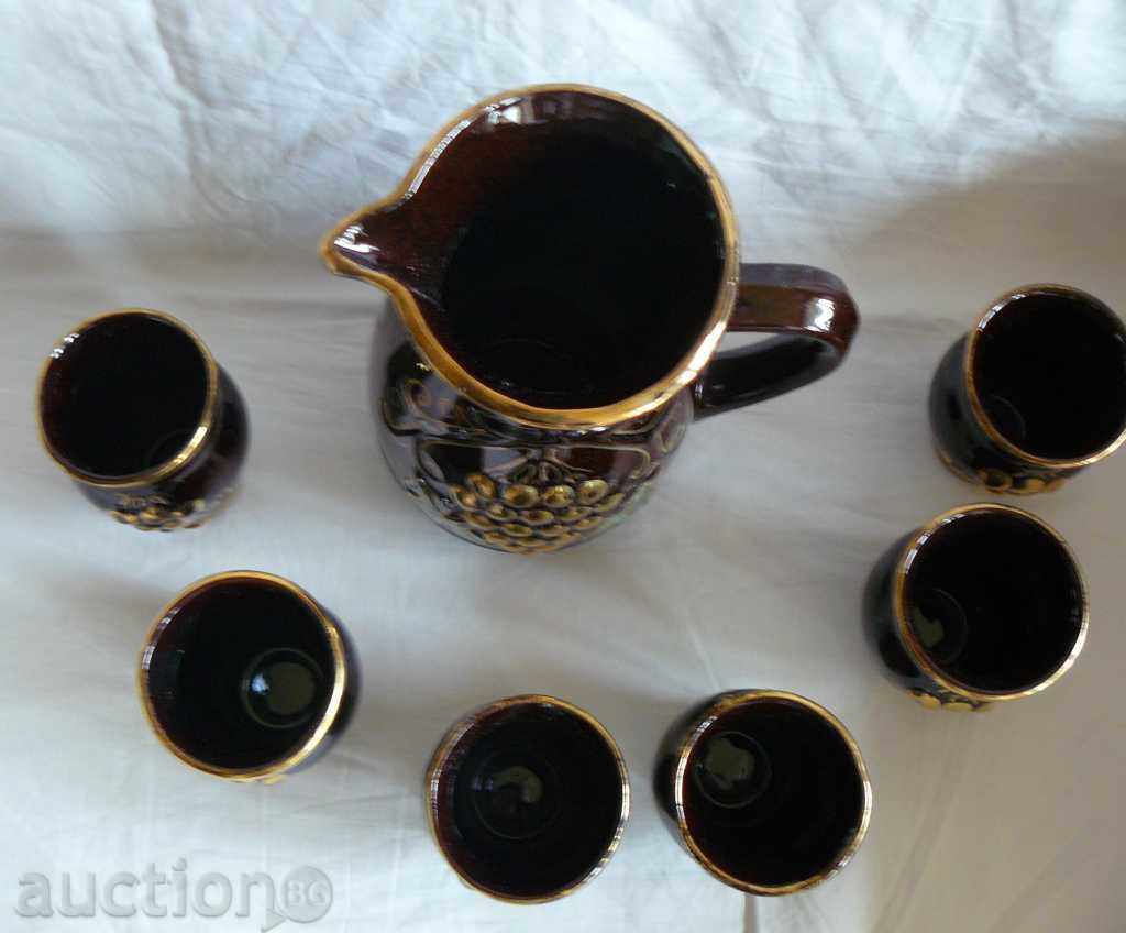 Beautiful wine service - clay, PPSD March 8 Bozhurishte with price 20.00 BGN | € 10.23 Beautiful wine service - clay, PPSD March 8 Bozhurishte with price 20.00 BGN | € 10.23