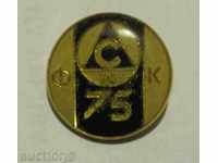 Football badge Slavia 75y.