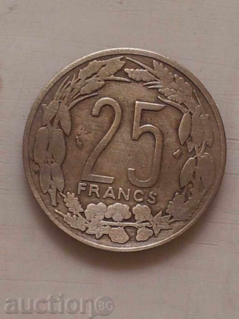 Statele din Africa Centrală - 25 franci 1996-1973 m