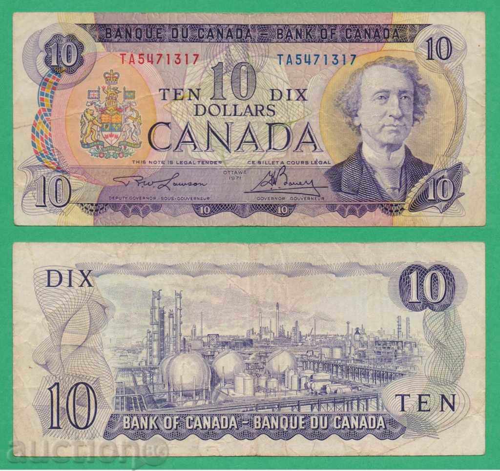 (¯`'•.¸   КАНАДА  10 долара 1971   ¸.•'´¯)