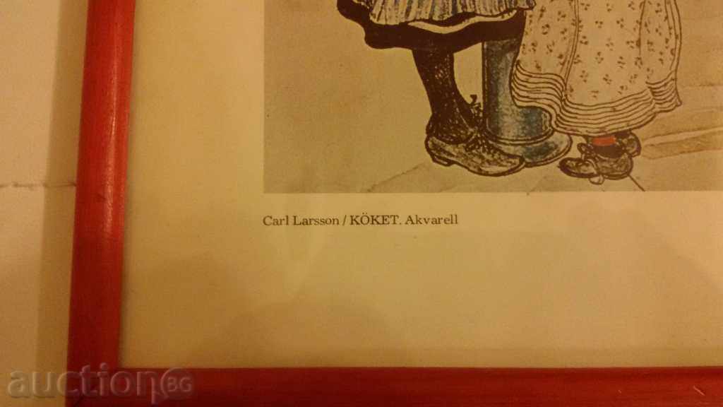 Auction Carl Larsson lithography picture watercolor painting Auction Carl Larsson lithography picture watercolor painting