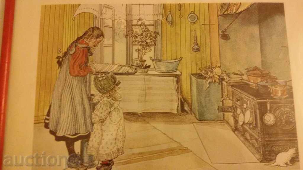 Delivery of Carl Larsson lithography picture watercolor painting Delivery of Carl Larsson lithography picture watercolor painting