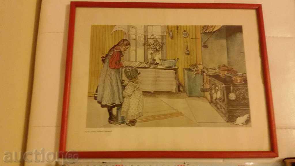 Carl Larsson lithography picture watercolor painting